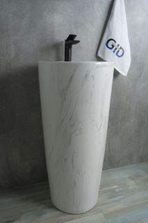 Раковина Gid Nb131wgs 81115 накладная под камень глянцевая 40x40x84